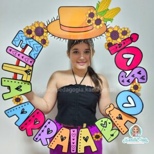 Bambolê para foto festa junina: arraiá bão