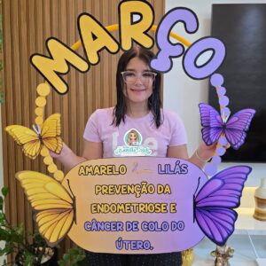 Bambolê para foto março amarelo e lilás