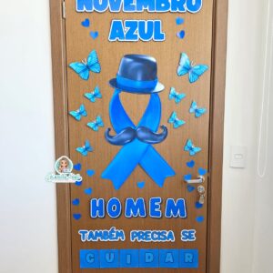 Decoração de porta Novembro Azul