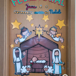 Decoração de porta natal cristão