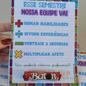 Cartão bom retorno professores