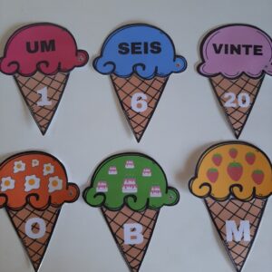 Kit sorvete alfabético e numérico