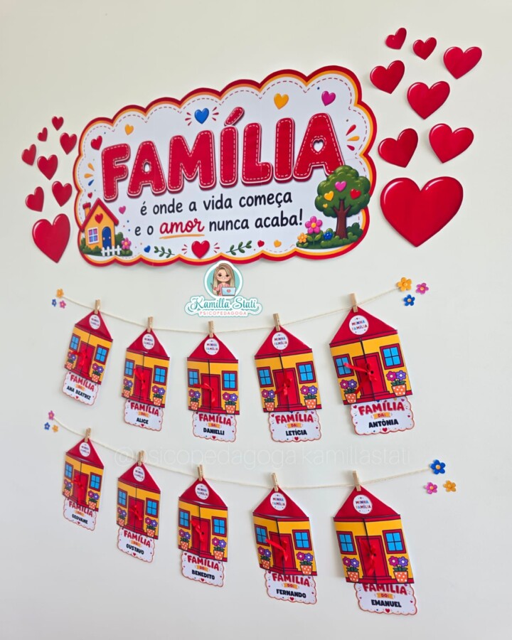 Mural interativo casinha dia da Família