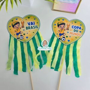 Palitoche coração copa do mundo com crepom