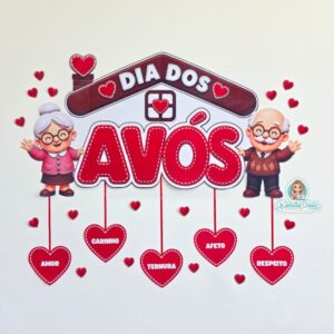 Painel dia dos avós corações